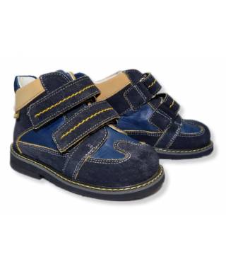 Duna scarpa da bambino blu/senape I637